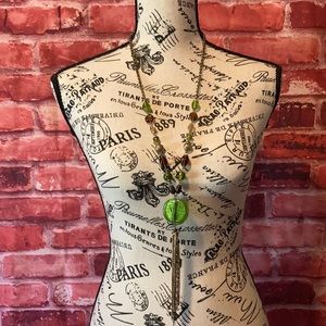 Neutral Beaded Gold Tone Necklace